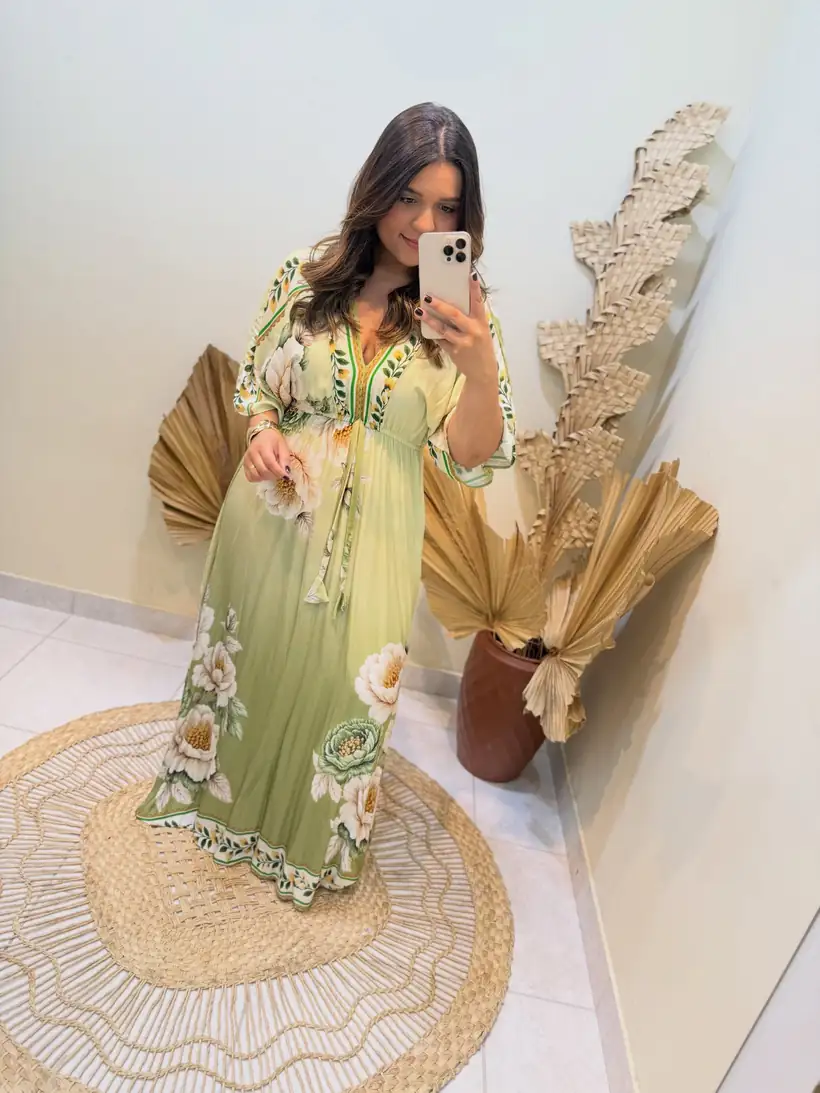 Vestido Floral Verde